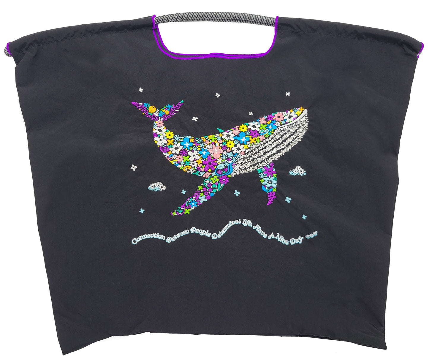 F.Whale(花柄クジラ)L#01 BLACK-301154