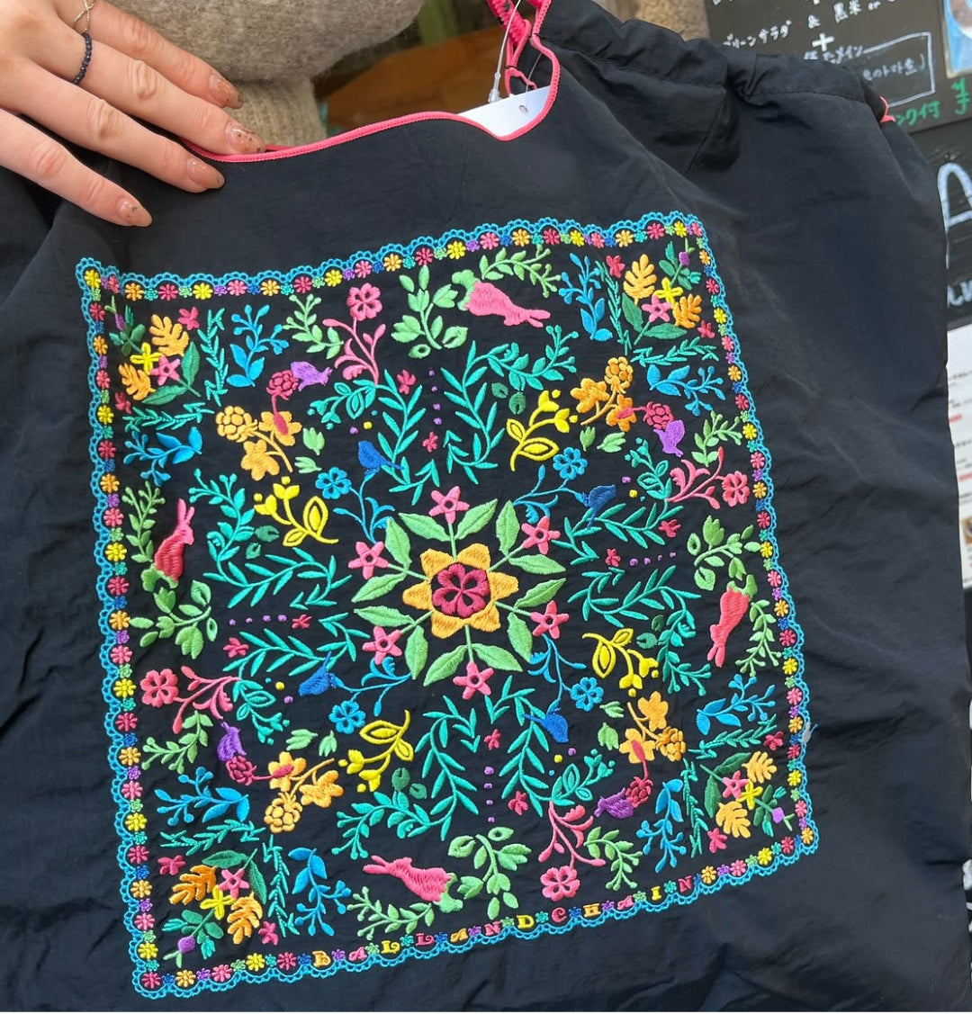 FLOWER BANDANA(フラワーバンダナ)M#01BLACK-301051
