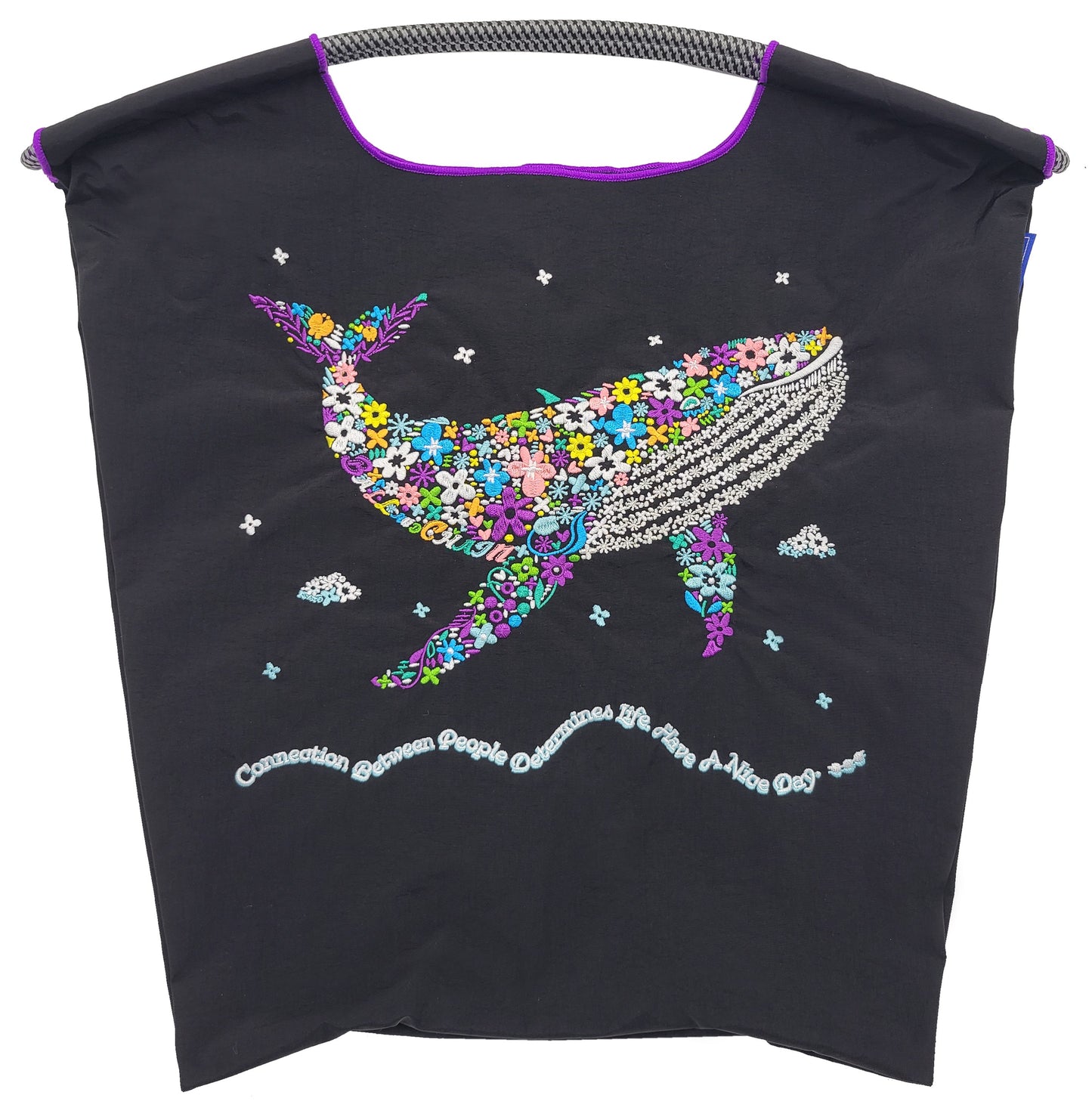 F.Whale(花柄クジラ）M#01 BLACK-301054