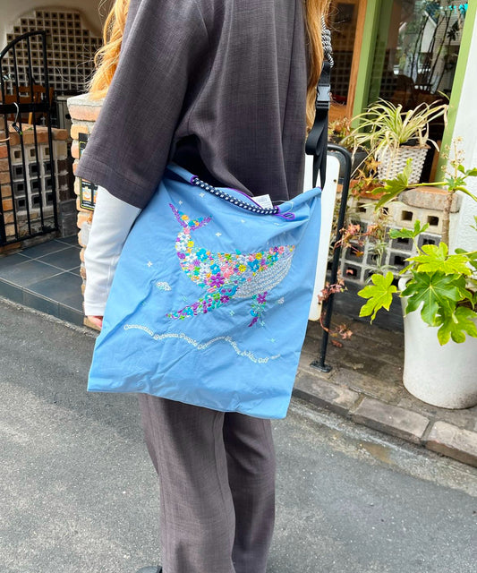 F.Whale(花柄クジラ）M#74 Z/BLUE-301054