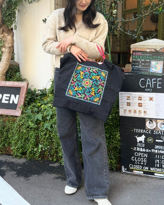 FLOWER BANDANA(フラワーバンダナ）L#01BLACK-301151
