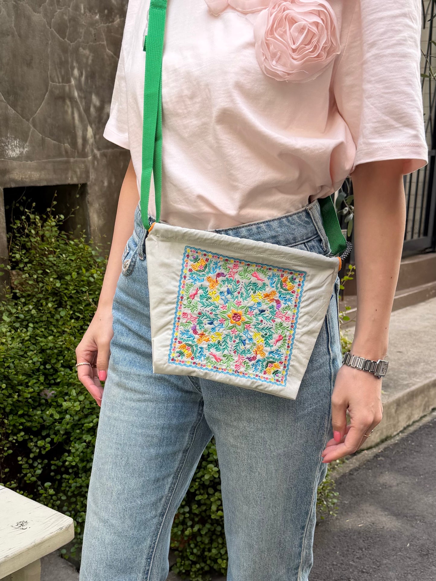 FLOWER BANDANA(フラワーバンダナ）P#84P/GRAY-301428