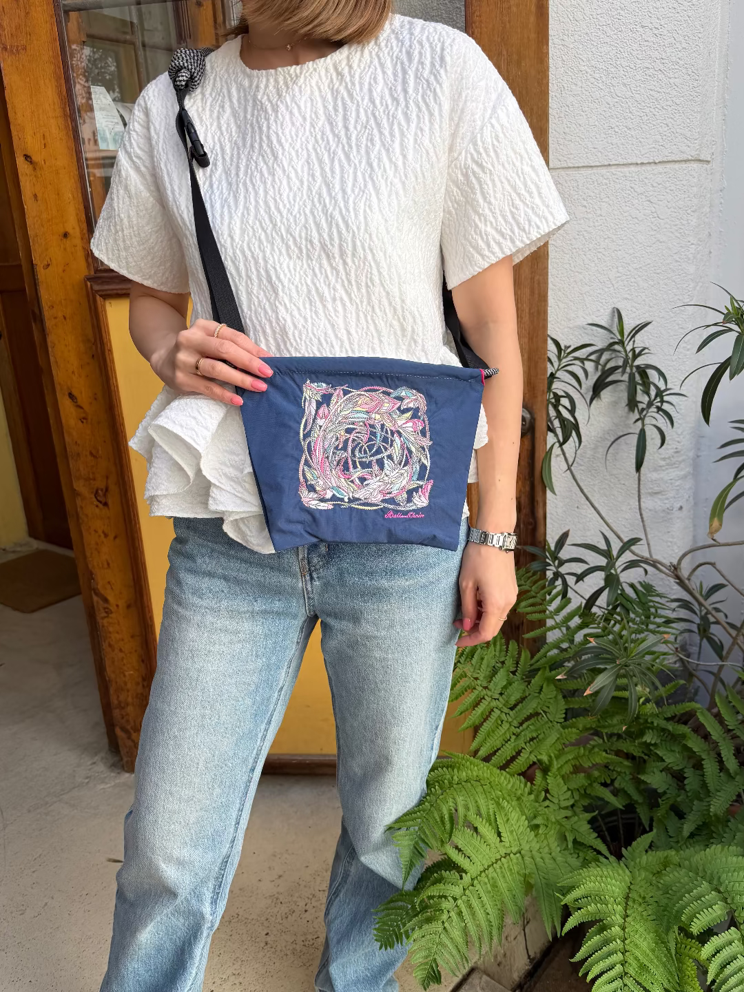 Feather(羽柄）P#32 NAVY-301425