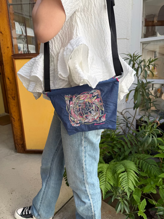Feather(羽柄）P#32 NAVY-301425